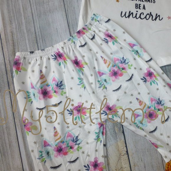 Boutique Be a Unicorn Girls Ruffle Sleeve Outfit - Picture 4 of 6